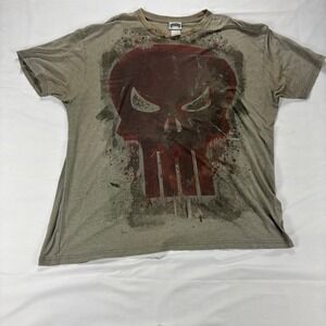 Marvel Punisher Graphic T-Shirt XXL Distressed Skull Streetwear Short Sleeve Tee